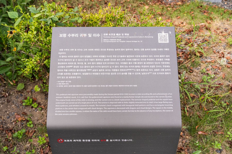 보령 수부리 귀부 및 이수( 保寧 水芙里 龜趺 및 螭首 )
